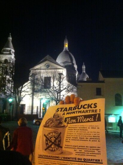 La multinationale "Starbucks" à Montmartre ? Non merci !